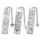 Stainless Steel Book Page Marker with Pendants 3PCS