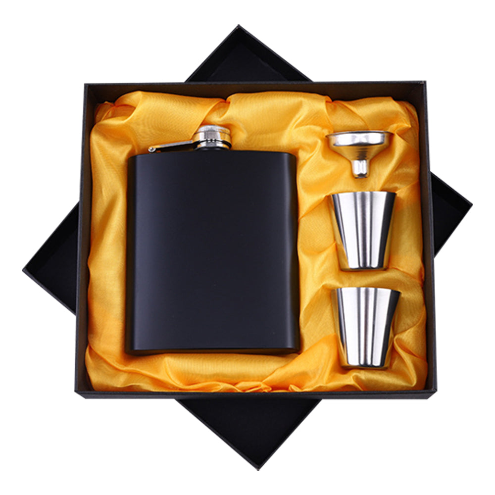 Stainless Steel Flask With Two Cups (6oz)