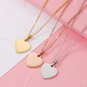 Stainless Steel Heart-Shaped Pendant Three Color